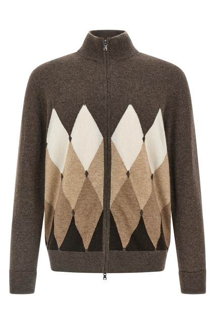 Cardigan Argyle - Marrone (48 IT)