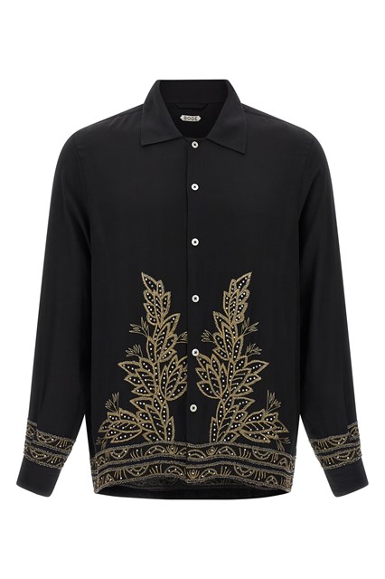 Camicia 'Beaded Epoque' - Nero