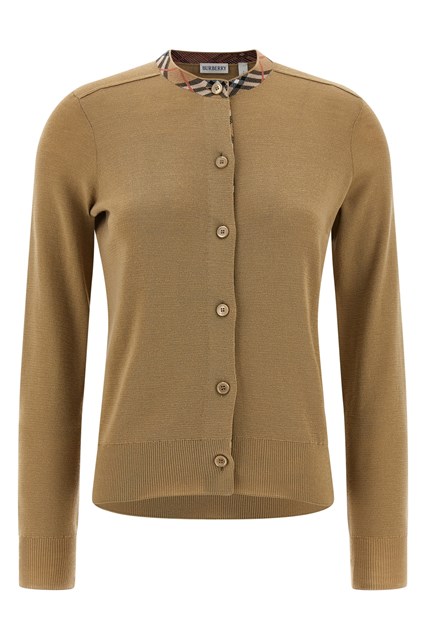 Cardigan inserto check - Beige (M)