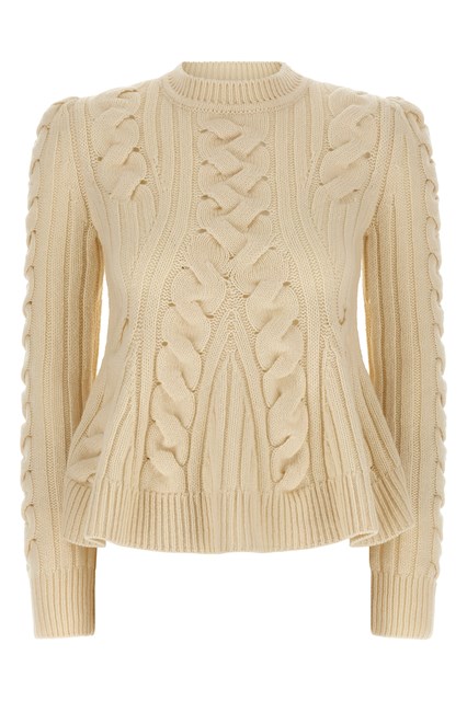 Maglione 'Peplum Cable' - Beige (S)