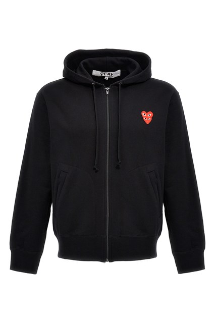 Felpa con cappuccio 'Double Heart' - Nero (M)