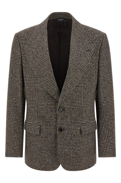 Blazer lana Principe di Galles - Marrone (50 IT)