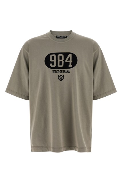 T-shirt stampa floccata - Grigio