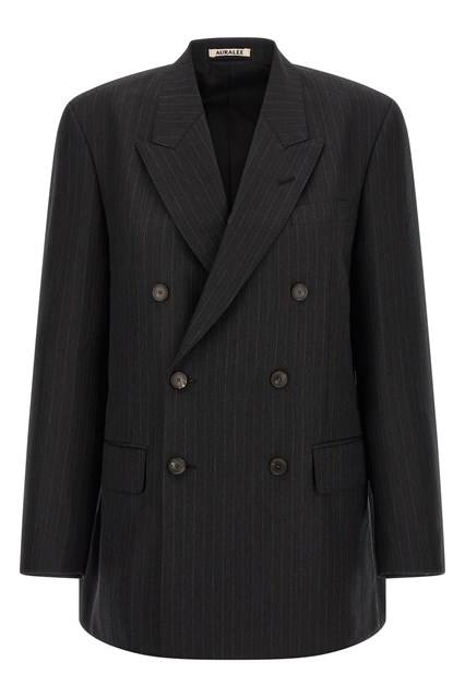 Blazer lungo gessato - Grigio