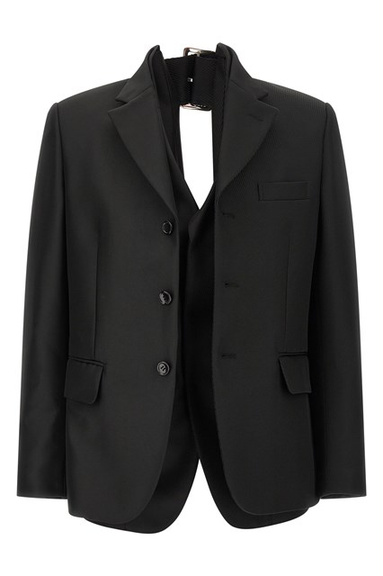 Blazer effetto double layer - Nero (XS)