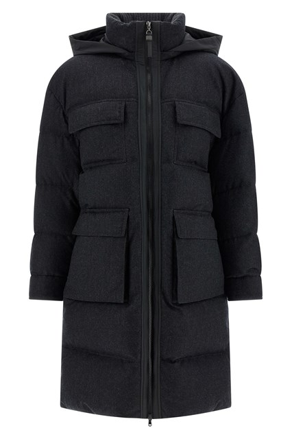 Piumino lungo 'Shiny Zipper Pull' - Grigio (44 IT)