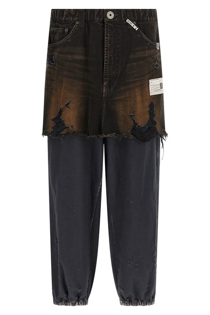 Pantalone 'Waist Layered Denim' - Nero (46 IT)