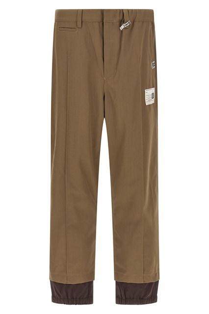 Pantalone 'Mix Layered Wool Gabardine' - Verde (48 IT)