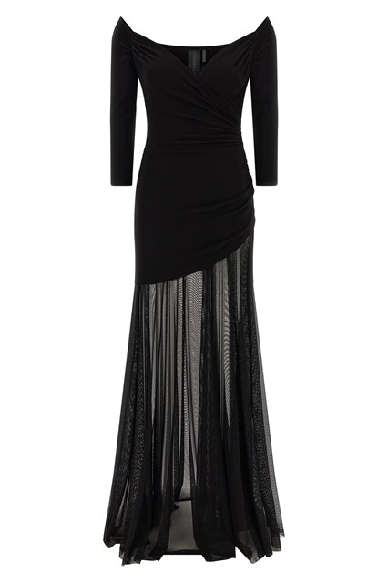 Abito body scollo a cuore - Nero