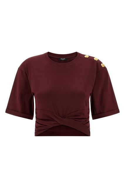 T-shirt crop annodata - Bordeaux (L)