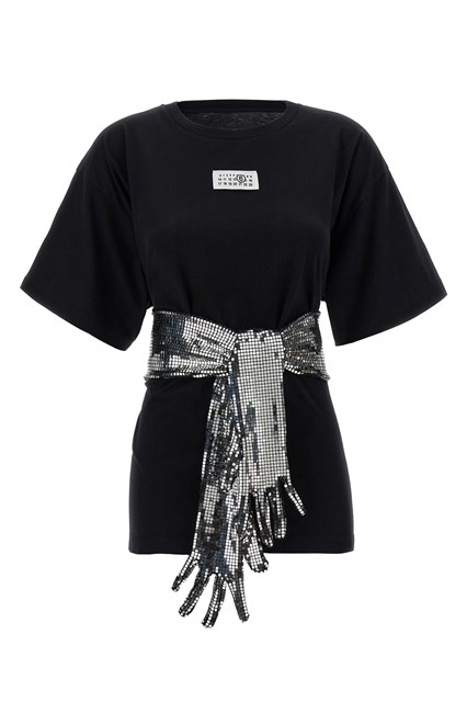 T-shirt guanti paillettes - Nero (M)