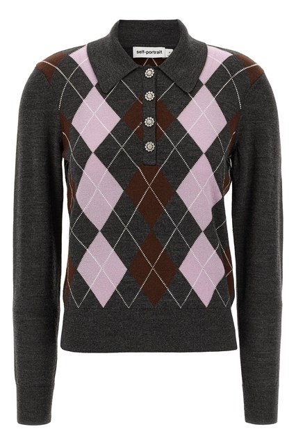 Maglione 'Grey Argyle Lightweight' - Grigio (XS)