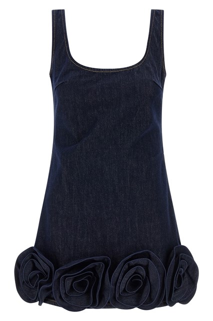 Abito 'Indigo Denim 3D Flower Mini' - Blu (12 UK)