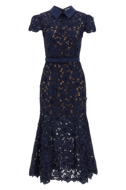 Abito 'Navy Guipure Lace Midi' - Blu (8 UK)