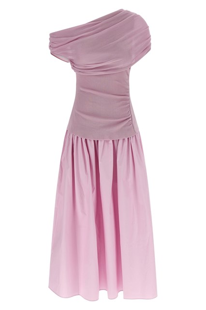Abito 'Pink Cotton Draped Knit Midi' - Rosa (8 UK)