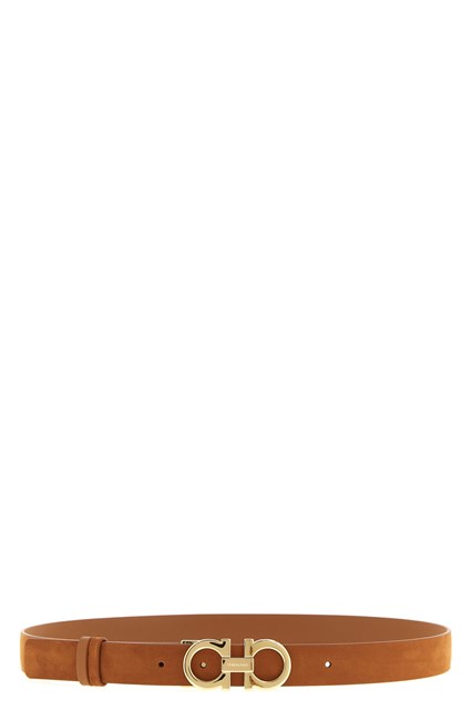 Cintura reversibile 'Gancini' - Marrone (75 cm)