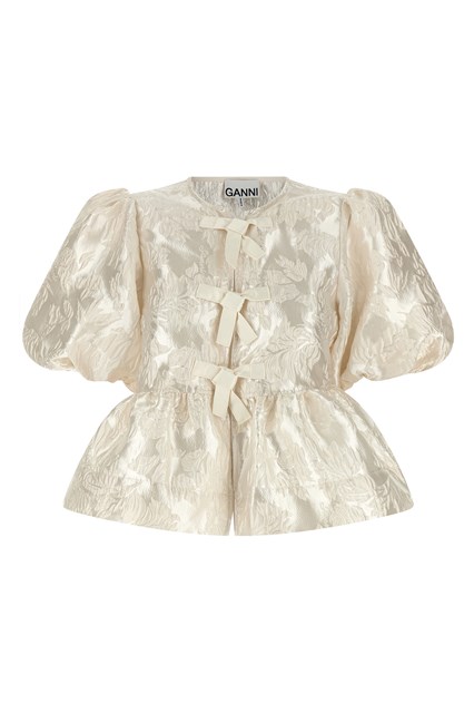 Blusa 'Satin Peplum' - Bianco (34 EU)