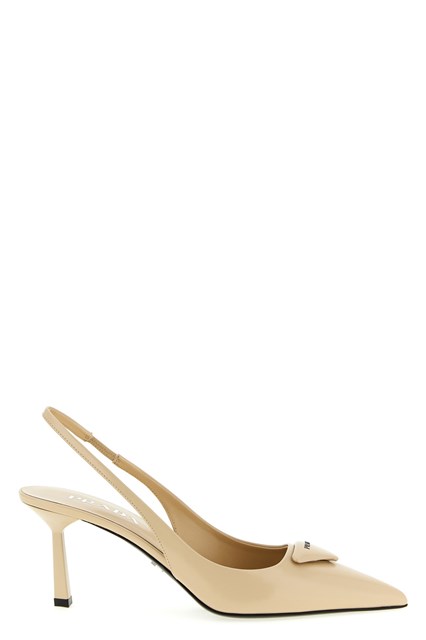 Slingback logo triangolo - Marrone (36)