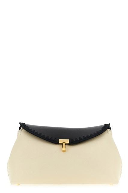 Clutch 'T-lock' - Bianco/Nero
