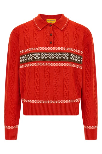 Maglione 'Cable Collegiate Polo' - Rosso (S)