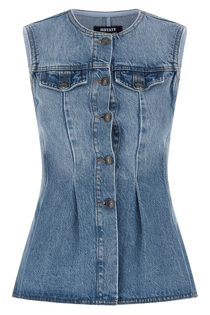 Top 'Flared Denim' - Azzurro (34 DE)