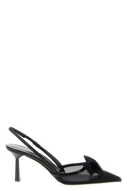Slingback in rete con fiocco