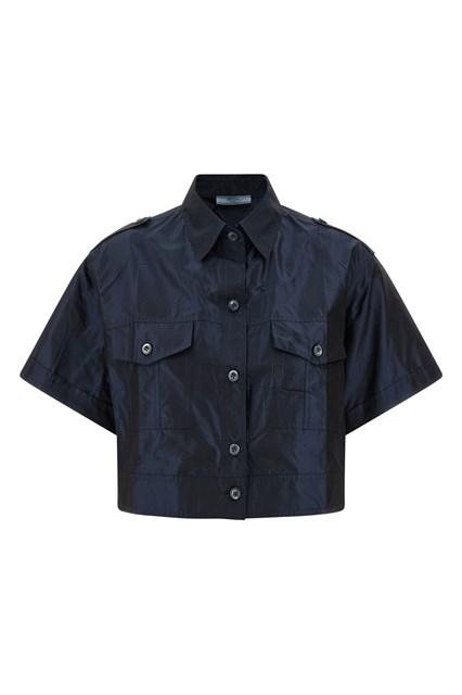 Camicia taffetà cropped