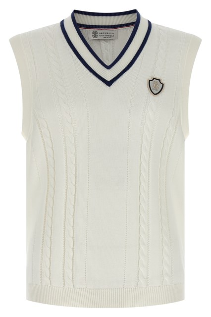 Gilet cotone a treccia