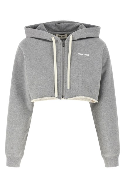 Felpa con cappuccio crop