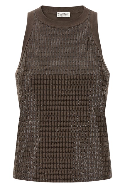 Top 'Dazzling Check Embroidery'