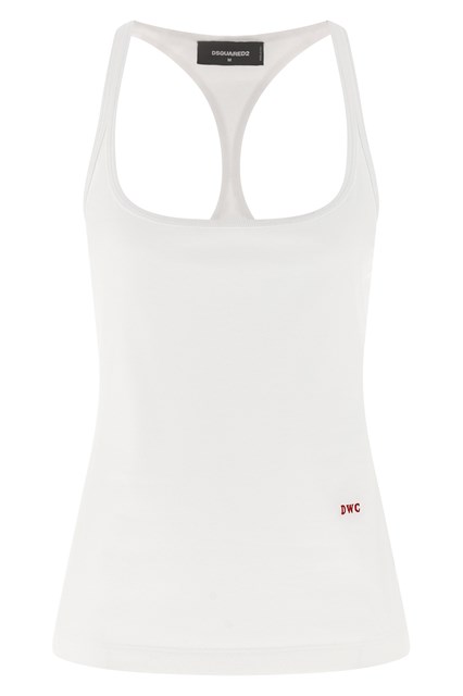 Tank top ricamo - Bianco (XS)