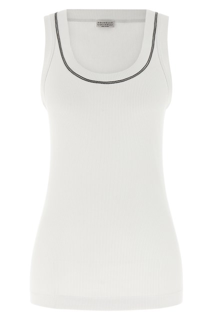 Top 'Shiny Trim' - Bianco (XS)