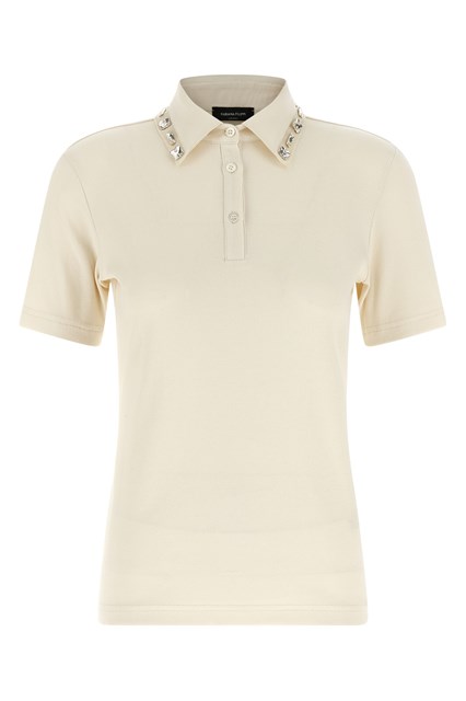 Polo colletto cristalli - Beige (44 IT)