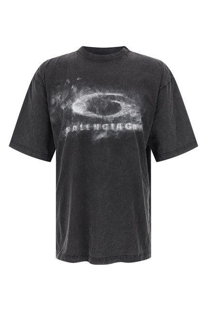 T-shirt 'Washed Crayon Loop' - Bianco/Nero