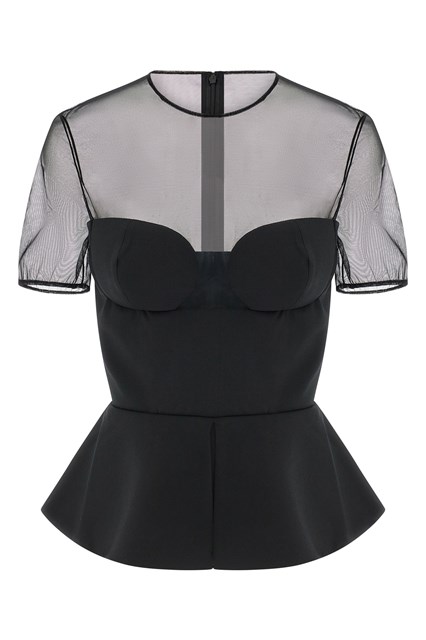 Top 'Tailored Bustier With Sheer Neckline' - Nero (38 IT)