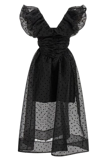 Abito 'Black Organza Ruched'