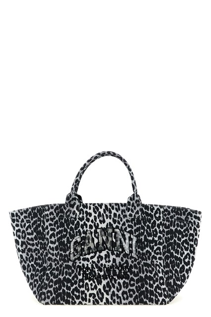 Shopping 'Leopard Sequin XXL Tote' - Grigio