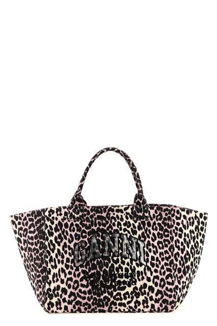 Shopping 'Leopard Sequin XXL Tote' - Rosa