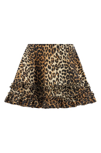 Gonna 'Leopard Duchesse Nylon Mini Frill'