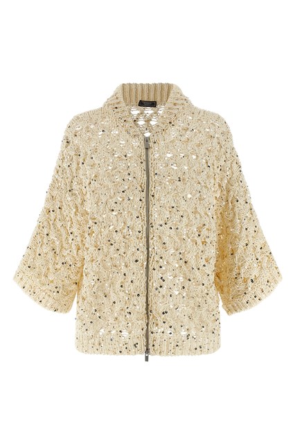 Sequin mesh cardigan