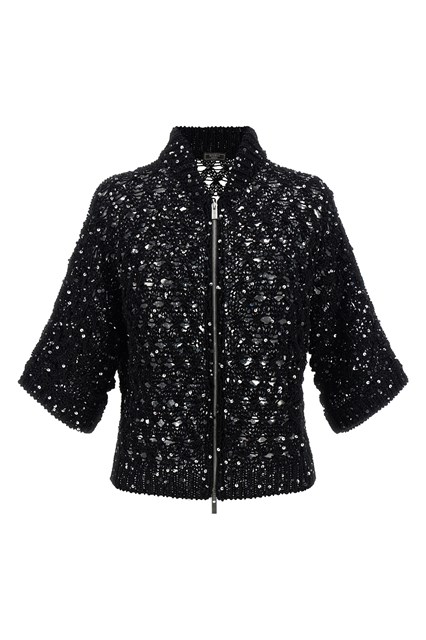 Sequin mesh cardigan