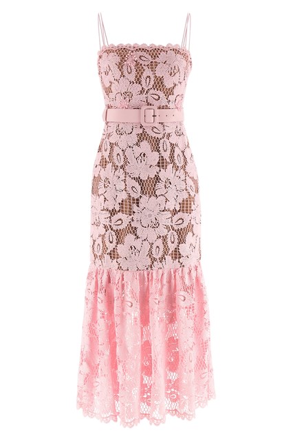 Abito 'Pink Crochet Lace Midi'