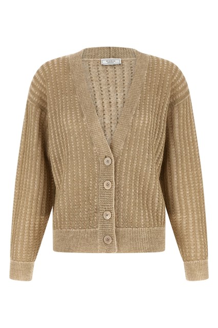 Cardigan waffle lamé