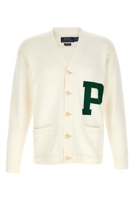 Letter intarsia cardigan