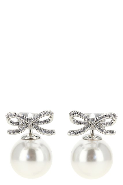 Orecchini 'Crystal Bow Pearl Back'