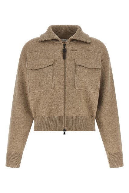 Cardigan lana 'Shiny Zipper Pull'