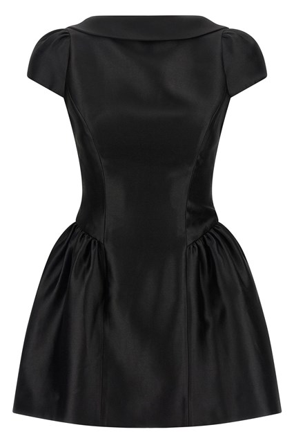 Abito 'Black Taffetà Collared Mini'