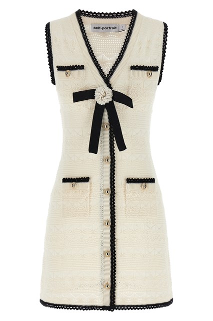Abito 'White Pointelle Knit Mini'