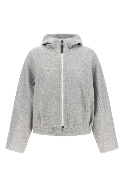 Felpa con cappuccio crop 'Shiny Zipper Pull'