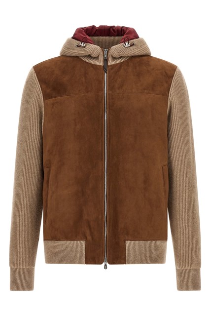 Bomber suede e cashmere